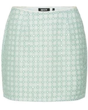 ROTATE BIRGER CHRISTENSEN Rokken ,Groen ,Leer Beaded Mini Skirt