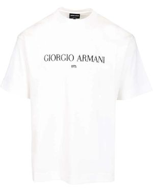 Giorgio Armani Katoenen T-Shirt Met Logo - Wit