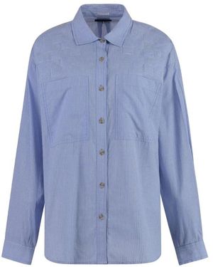 Mother Overhemden ,Blauw ,Gestreepte Blouse Met Knoopsluiting En Borstzakken