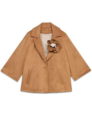 Oltre Single-Breasted Coats - Marrone