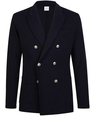 Eleventy Doppelreihige Strickjacke - Blau