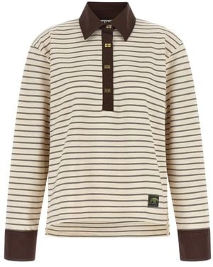 Ganni Tops ,Bruin ,Katoen Lange Mouwen Poloshirt