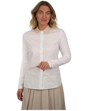 Peserico Overhemden ,Wit ,Katoen Blouse - Grijs