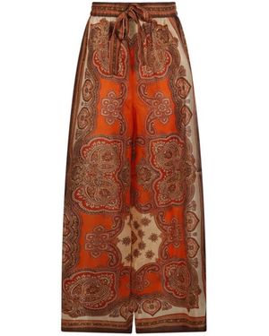 Zimmermann Broeken ,Veelkleurig ,Mahon Relaxed Pant - Bruin