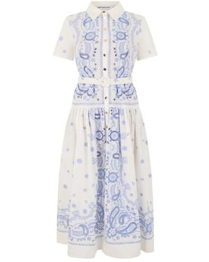 Self-Portrait Shirt Dresses - Blue