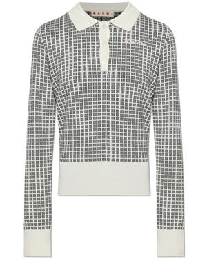 Marni Woll-Polo-Pullover - Grau