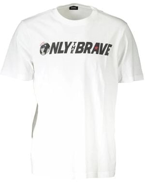 DIESEL Magliette bianca logo girocollo - Bianco