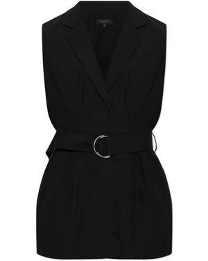 Rag & Bone Jassen ,Zwart ,Katoen Mandi Gilet Met Riem