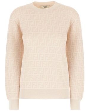 Fendi Woll- Und Seidenpullover - Natur