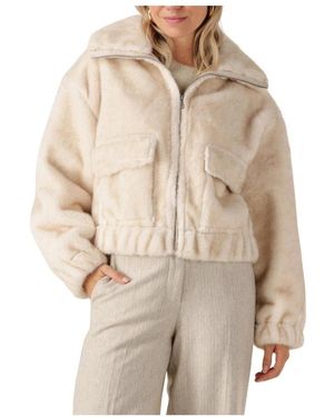 Simplee Jassen ,Polyester Wv-Pi-Fmink-25-3 Jacket - Naturel