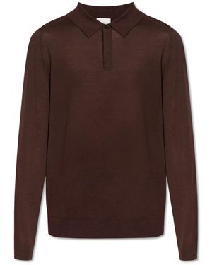 Paul Smith Woll-Poloshirt Mit Langen Ärmeln - Braun