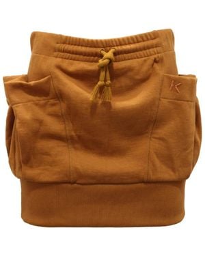 KENZO Rokken ,Bruin ,Fleece Mini Rok Met Felpa Voering