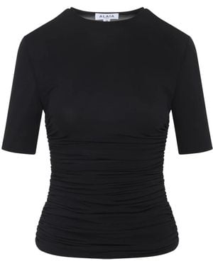 Tシャツ・カットソー Alaia Cotton t-shirt Black ALAÏA: Women's Alaia T-Shirt (Black995) | DSMS E-SHOP
