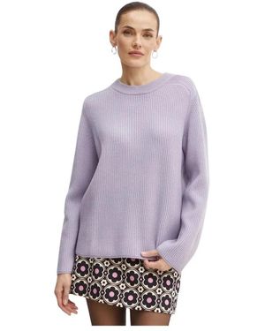 Michael Kors Truien & Vesten ,Paars ,Wol Ribbed Merinotrui