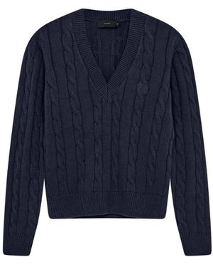 Copenhagen Muse Gebreide Trui Met V-Hals - Blauw