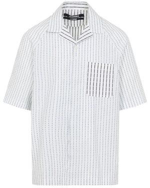 Jacquemus Overhemden ,Blauw ,Katoen Romarin Short Sleeve Shirt - Wit