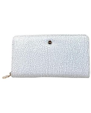 Borbonese Accessoires ,Wit ,Leer Classica Large Zip Around Wallet
