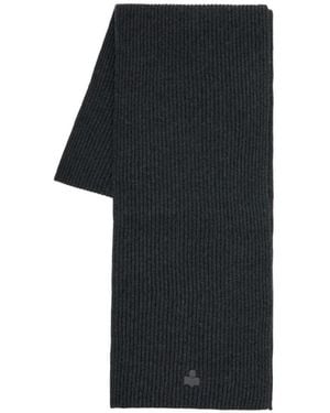 Isabel Marant Marion Ribbed Knit Scarf - Zwart