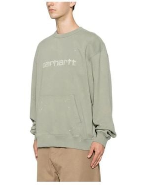 Carhartt Hoodies & Sweatvesten ,Groen ,Crew Neck Sweatshirt - Grijs