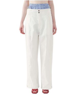 Antik Batik Broeken ,Katoen Broek Winna - Wit
