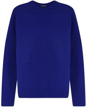 Tom Ford Cashmere Wol Trui Met Ronde Hals - Blauw