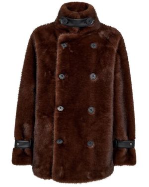 Mos Mosh Jacke Aus Kunstpelz & Lammfellimitat - Braun