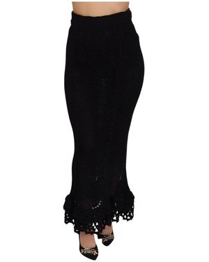 Dolce & Gabbana Elegant High Waist Mermaid Maxi Skirt - Black