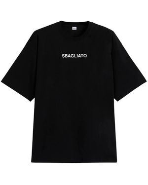 Aspesi Tops ,Zwart ,Katoen T-Shirt Sbagliato