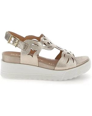 Stonefly Schoenen ,Geel ,Leer A07899 Wedge Sandaal - Wit