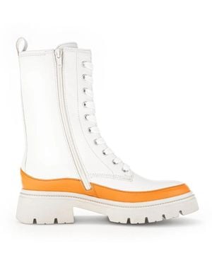 Gabor Lace-Up Boots - Blanc