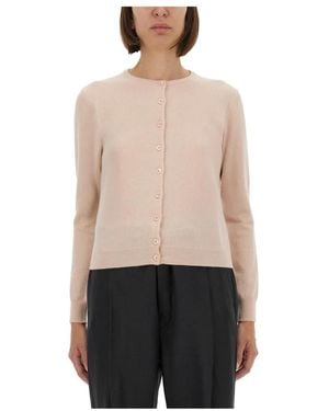 Maison Margiela Truien & Vesten ,Roze ,Wol Gebreid Vest - Naturel