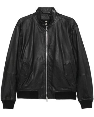 BOSS H-Moiner Lederjacke - Schwarz