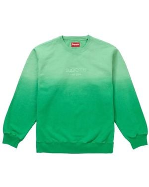 Supreme Groene Gedompelde Crewneck Sweater