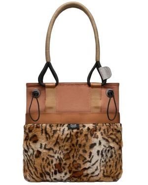 Flower Mountain Tote Bags - Brown