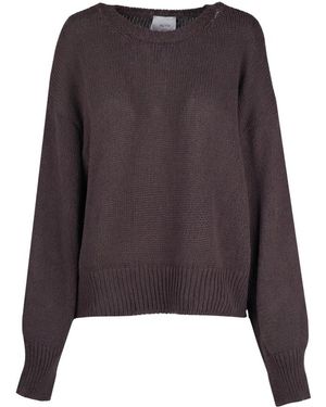 Alysi Truien & Vesten ,Bruin ,Katoen Rondgebreide Bovenkleding