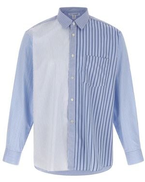 Comme des Garçons Hemd Mit Geschwungenem Patchwork-Design - Blau