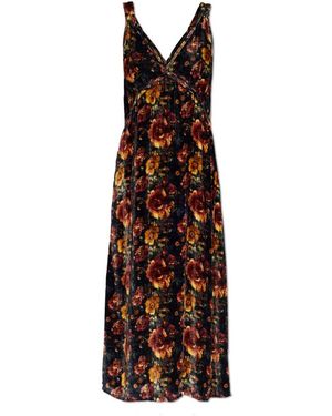 R13 Kleid Mit Floralem Motiv - Braun