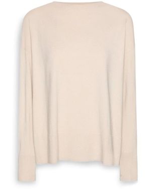 Elena Miro Round-Neck Knitwear - Natural