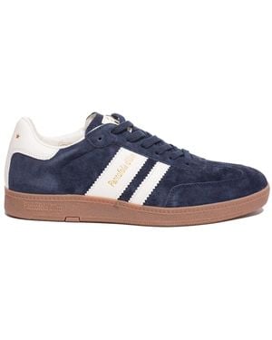 Pantofola D Oro Blau Weiße Low-Sneaker Aus Wildleder