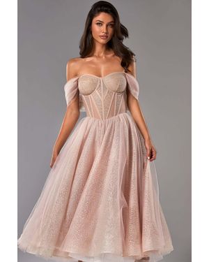 Milla Sparkly Cocktail Midi Tulle Dress - Pink