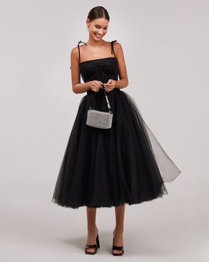 Milla Tie-Strap Cocktail Dress With The Elegant Co - Black
