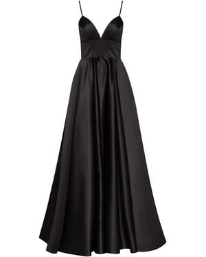 Milla Spaghetti Strap Ball Dress With Open Back - Black