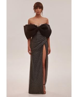 Milla Mesmerizing Big Bow Maxi Gown Covered - Black