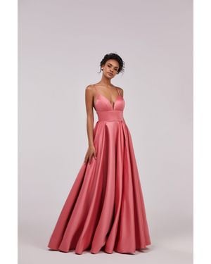Milla Coral Spaghetti Strap Ball Dress With Open Back - Pink
