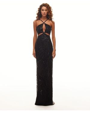 Milla Cut-Out Halterneck Maxi Covered - White