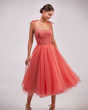 Milla Tie-Strap Cocktail Dress With The Elegant Co - Red