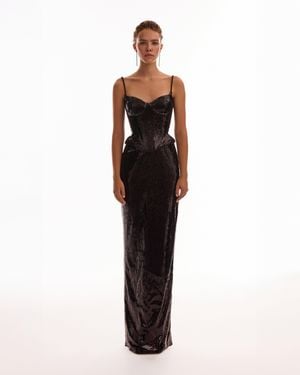 Milla Dramatic Fitted Sequined Maxi Skirt, Midnigh - Multicolor