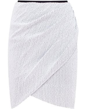 Milla Sequined Wrapped Mini Skirt, Midnight Walk - White