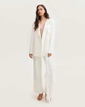 Milla Panache Single-Breasted Blazer, Xo Xo - White