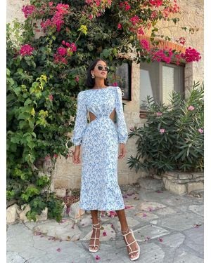 Milla Long-Sleeved Dress With Side Cutouts - Green